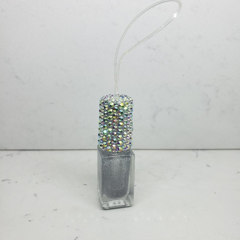 Custom bling MINI nail polish Christmas ornament holiday halo glitter sparkle